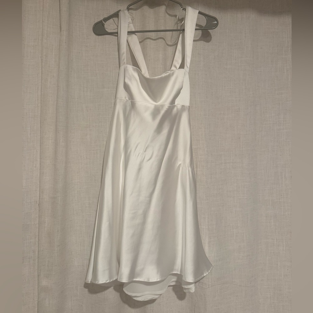 Zara white satin mini dress